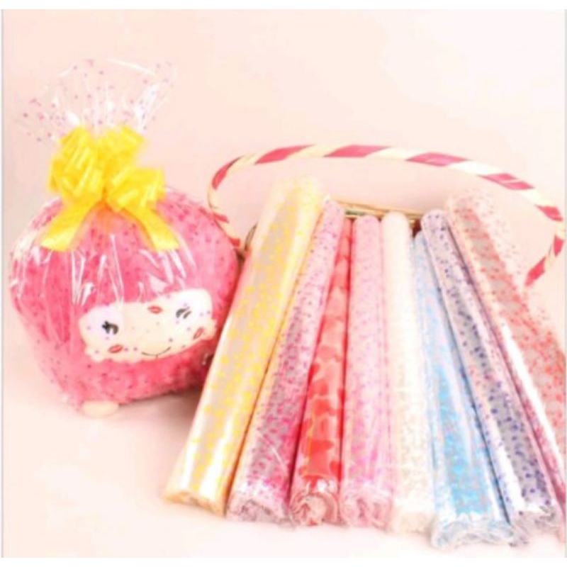 Plastik Opp Lembaran Parcel Motif 80x60 / Plastik Bingkisan/Plastik Kaca motif