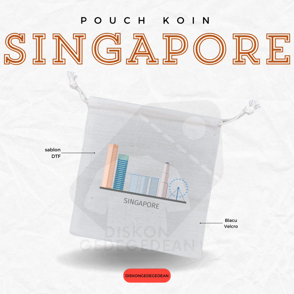 Diskongedegedean Pouch Dompet Koin Souvenir Singapore Dompet Koin Oleh Oleh Singapura Merlion Bahan 