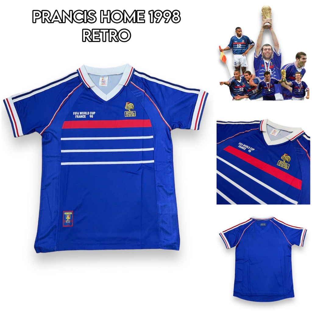JERSEY FRANCE CHAMP WORLD CUP 1998 RETRO 100% BEST QUALITY