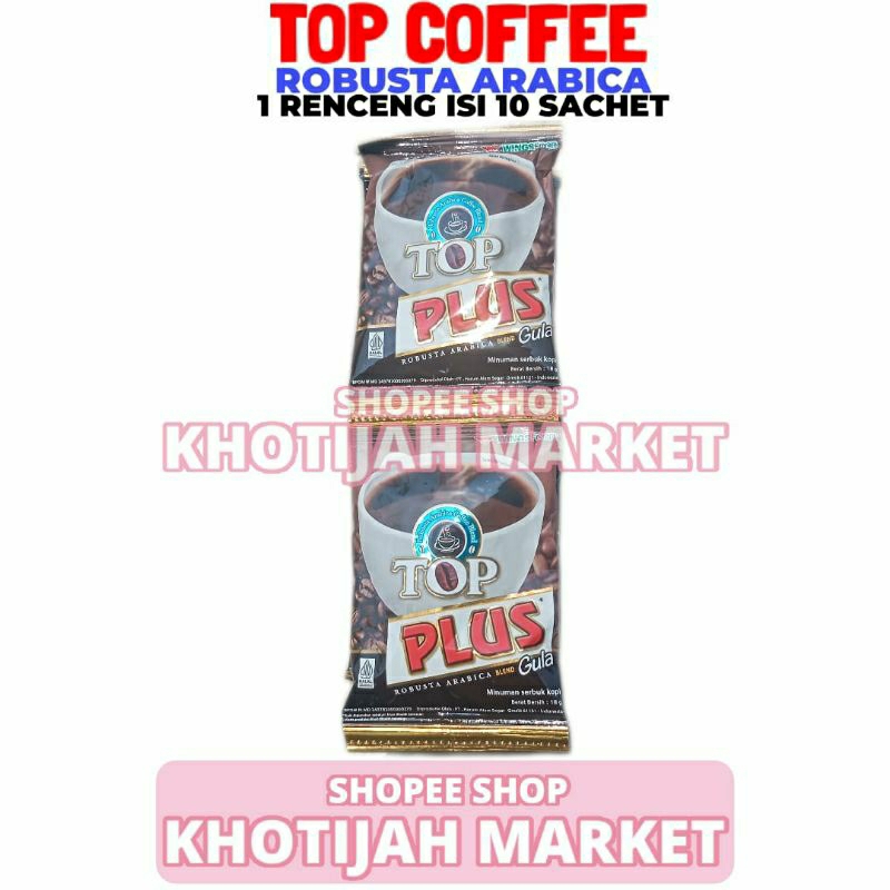 

Top Coffee Plus Robusta Arabica Blend 1 Renceng Isi 18 Gram