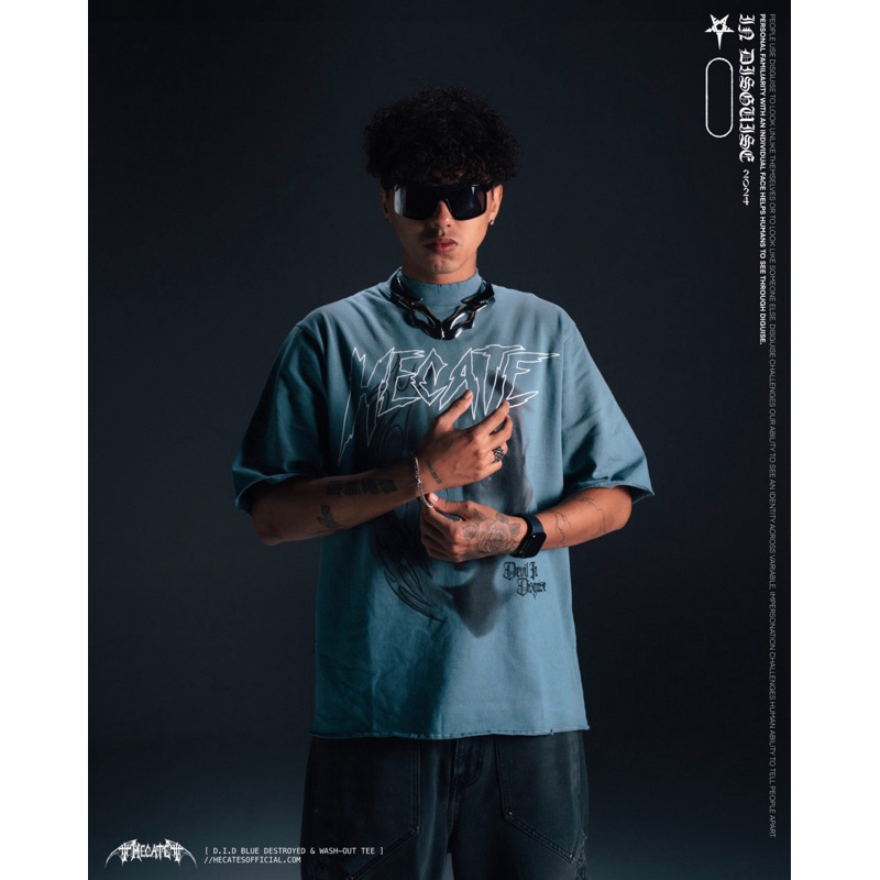 HECATE TEE BLUE DESTROYED / BLACK WASH