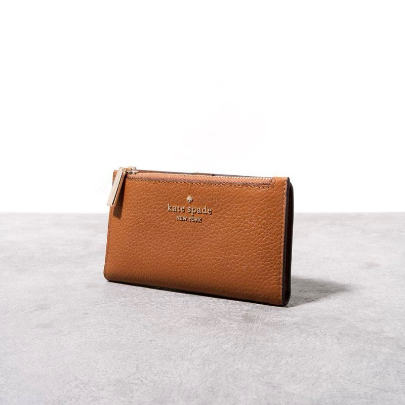 Original Kate Spade KS Leila Small Slim Bifold Bi-Fold Wallet in Pebbled Leather