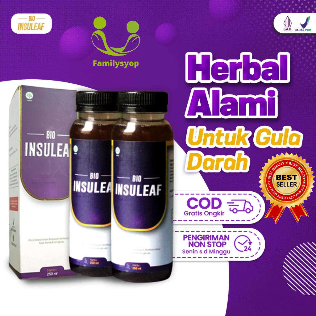 

BIO INSULEAF Herbal Alami Solusi Gula Darah Tinggi Tanpa Obat Kimia | Paket 1 Botol