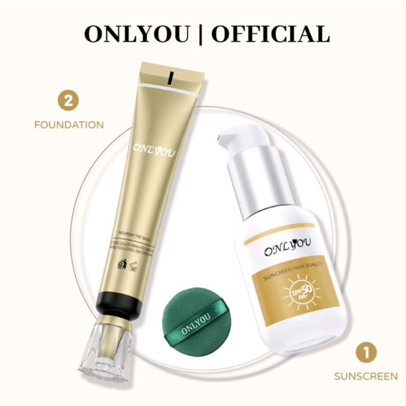 { ONLYOU } Paket Foundation concealer & Onlyou sunscreen  SPS50+ PA+ ONLYOU