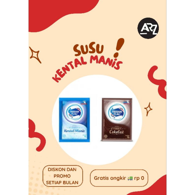 

susu frisian flag sachet , susu kental manis 1 renteng