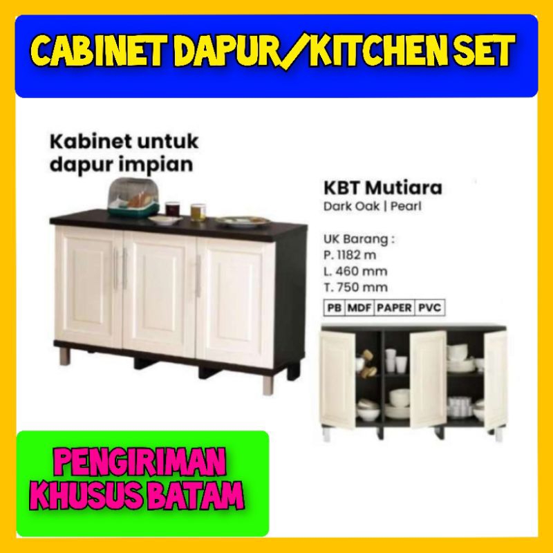 OLYMPIC KBT MUTIARA 3PINTU/MEJA KABINET DAPUR/KITCHEN SET DAPUR/OLYMPIC KITCHEN BOARD TABLE MUTIARA 