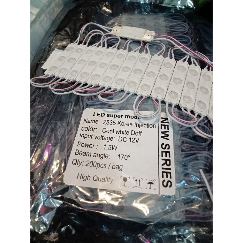 Lampu led modul 3 mata samsung korea injection nyala warna putihDc 12 volt 1,5watt