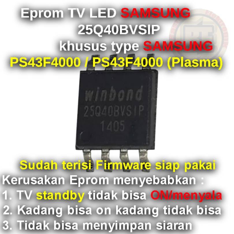 Ic Eprom Firmware TV SAMSUNG PS43F4000 / PS43F4000 (Plasma TV)