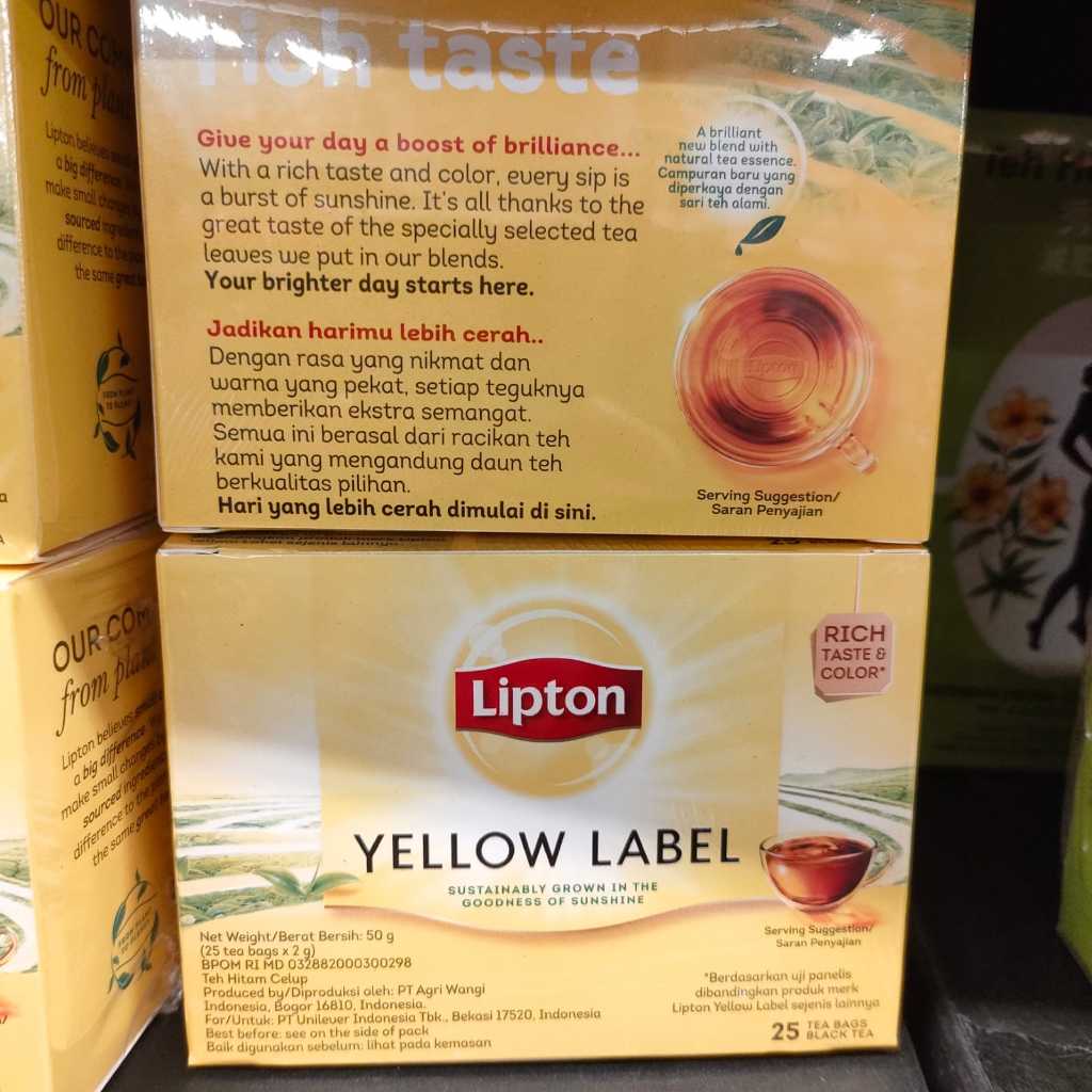 

Lipton Yellow Label 100 Tea Bag Non Envelope/ Teh Lipton/ Teh Hitam [KS]