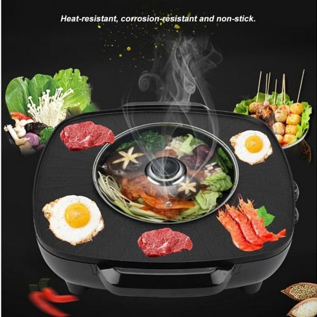 BBQ Grill 2 in 1 Elektrik Grill Pan Shabu Tepanyaki Multifungsi
