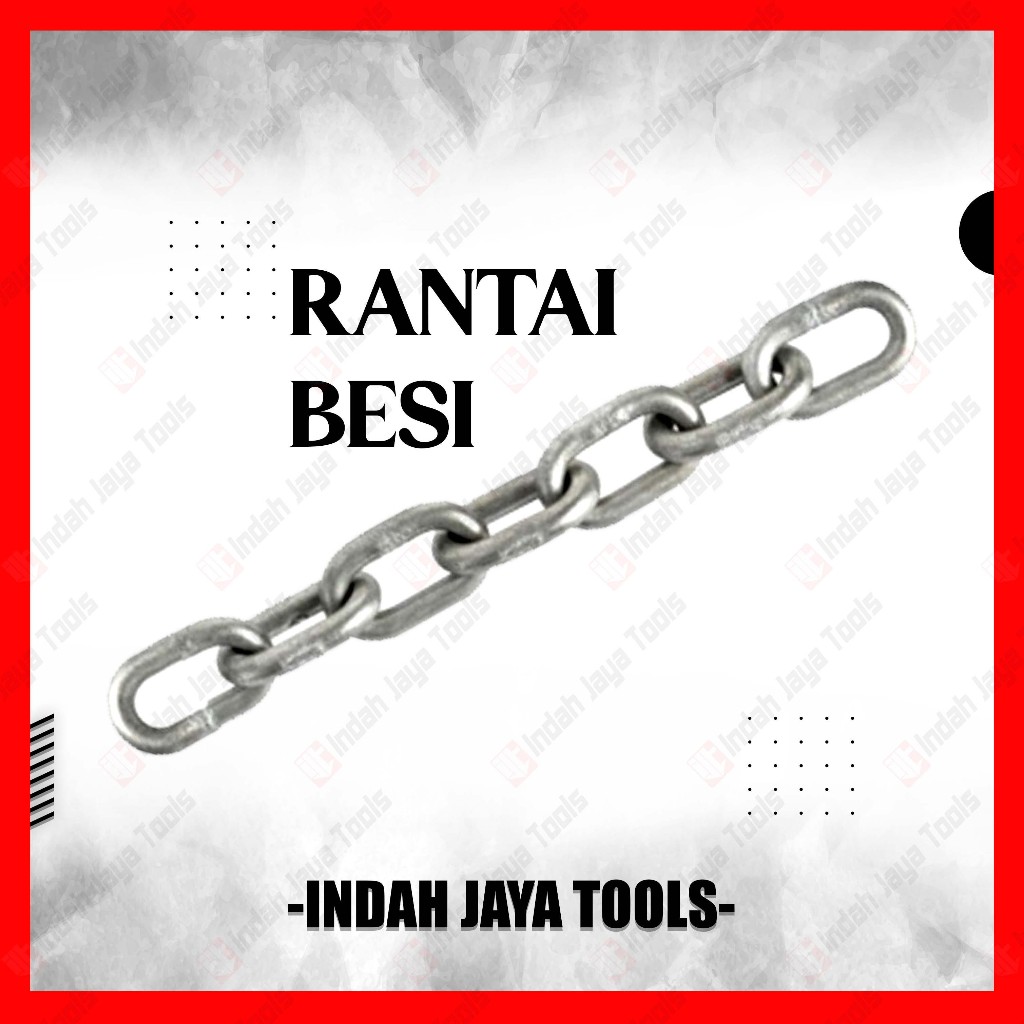 RANTAI BESI METERAN 8 MM 5/16 Inch Gembok Motor Portal Pagar Galvanis