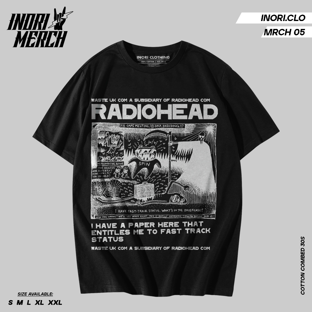 Inori Kaos Band Vintage Radiohead Unisex