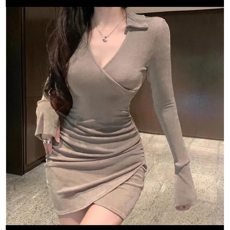 dress sexy tangan panjang