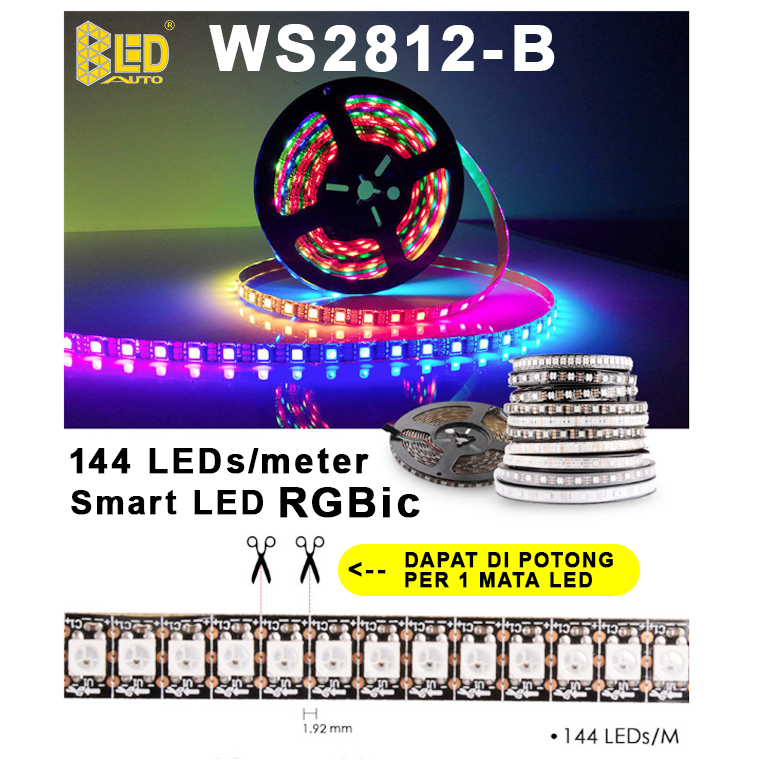 Bledauto Led Strip WS 2812 B Smart Led RGB ic ws2812 5 Volt