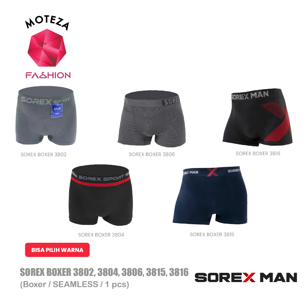 Sorex Man 3802 ; 3804 ; 3806 ; 3815 ; 3816 ; 3817 ; 3819 CD Celana Dalam Pria Laki Sport Seamless | 