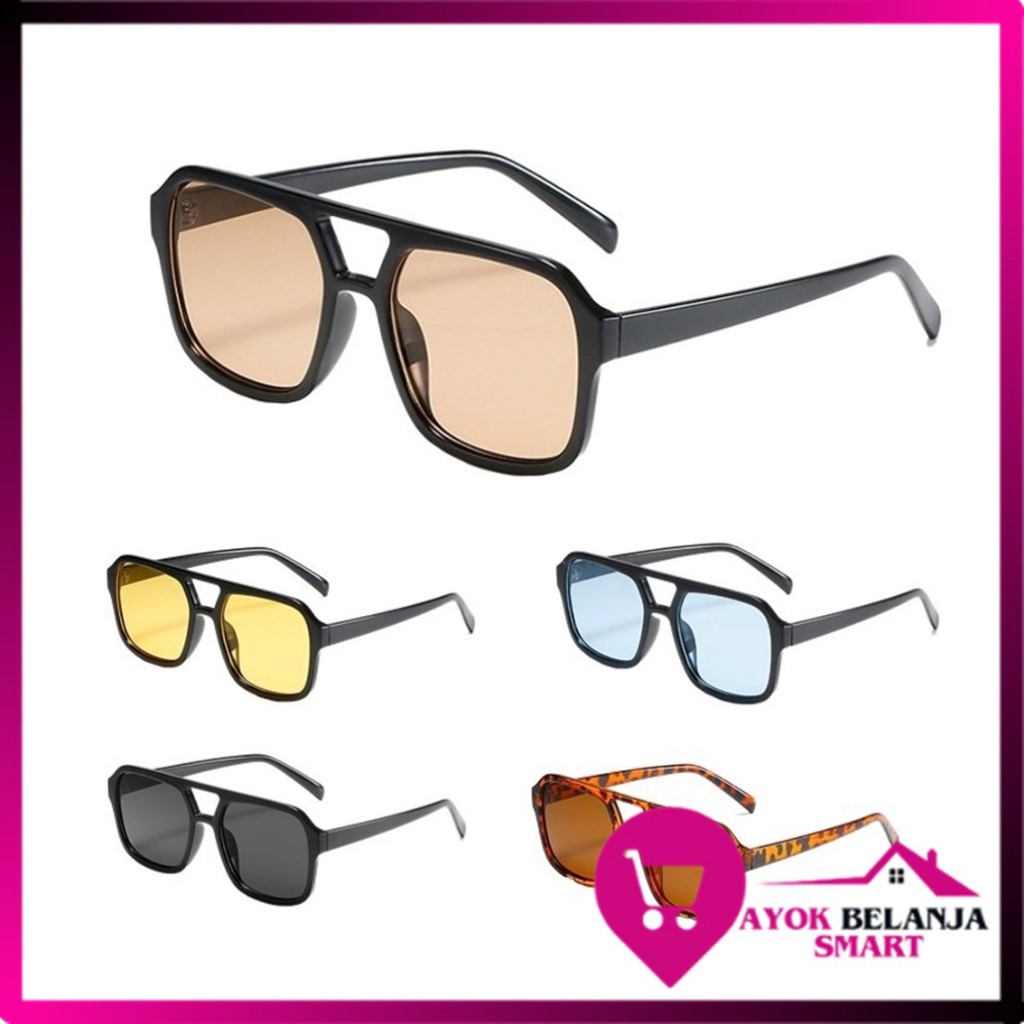 ABS Kacamata Hitam Korea Wanita KC010 Kacamata Retro Klasik Frame Besar Persegi Kaca mata Style Kore