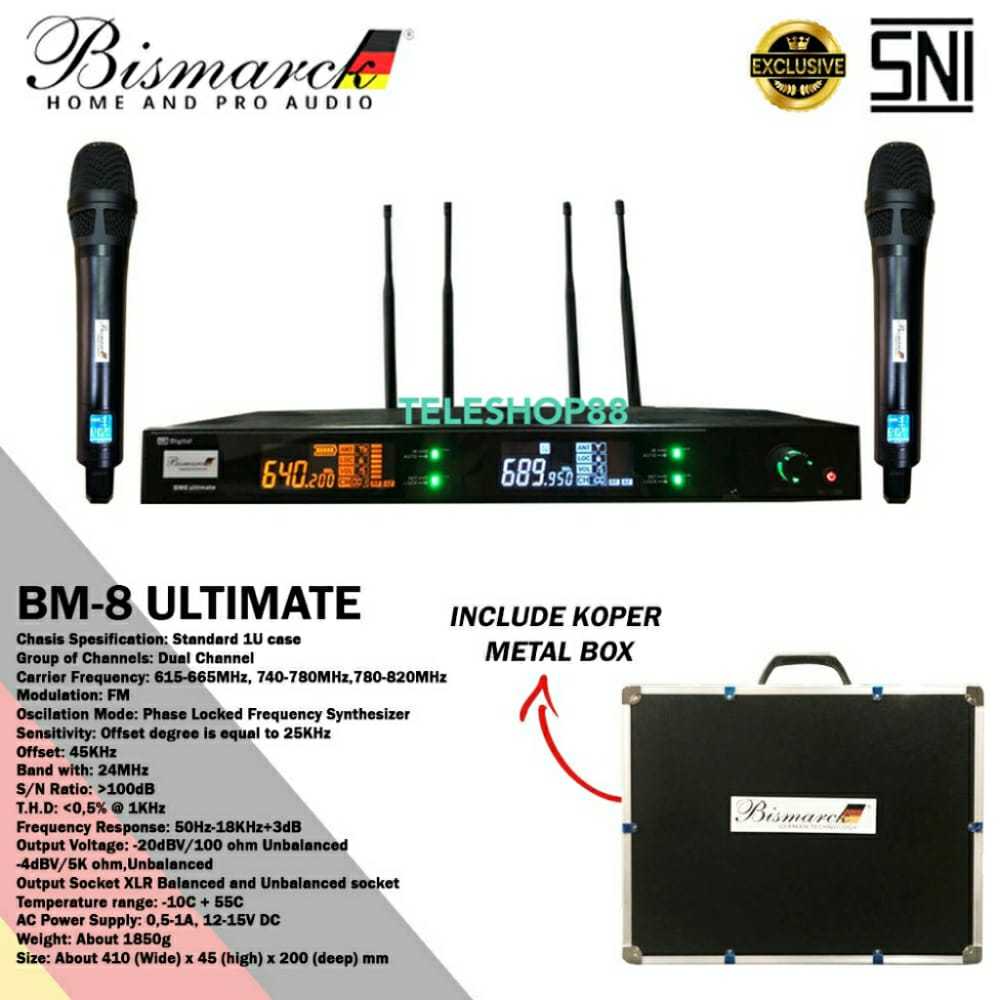 Microphone Wireless Dual Handheld Bismarck BM8 Ultimate