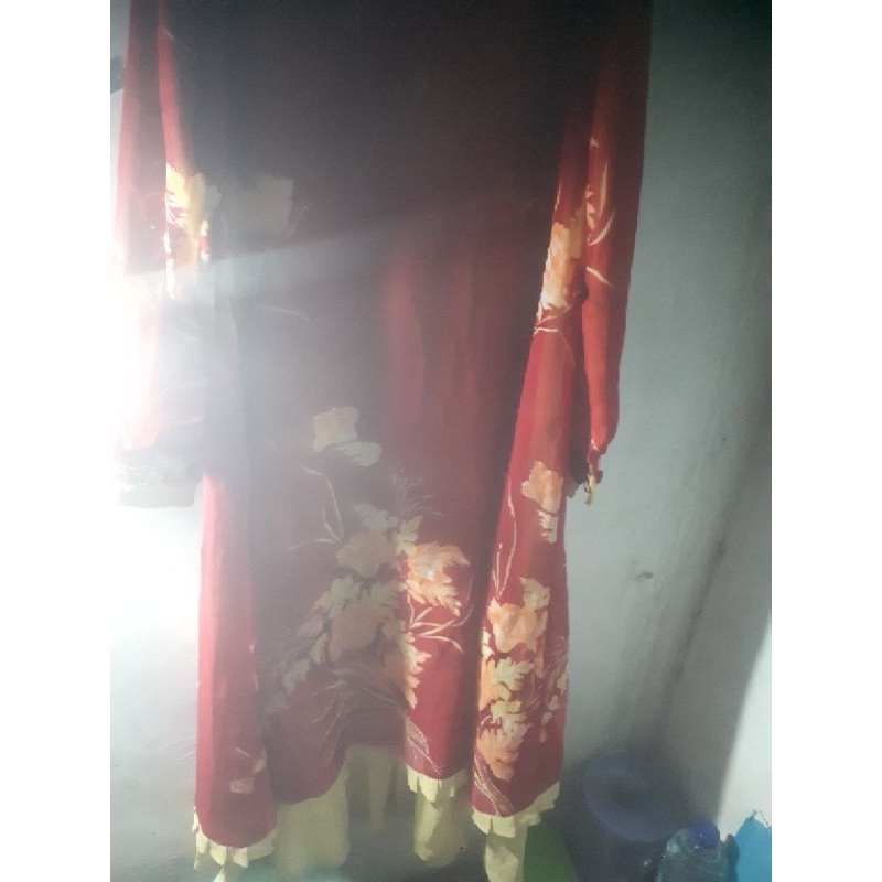 gamis ceruti motif bunga