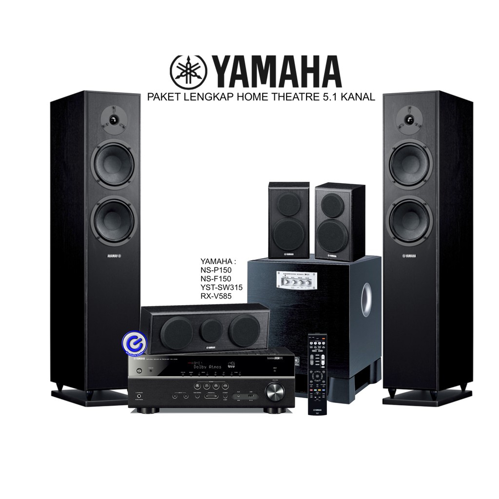 Paket Yamaha RXV 585 NSP150 NSF 150 YST SW315 home theatre 5.1 kanal