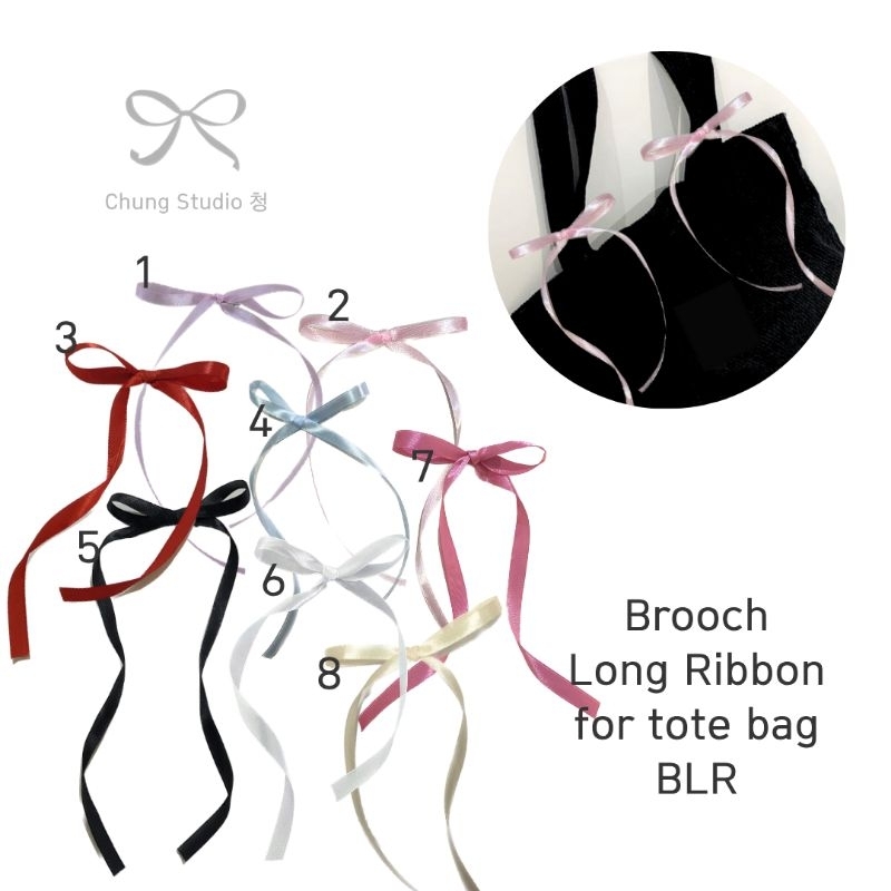 

Bros Pita Panjang | Brooch Long ribbon plain jepit peniti pita clip tote bag jennie VMJ x CS plain