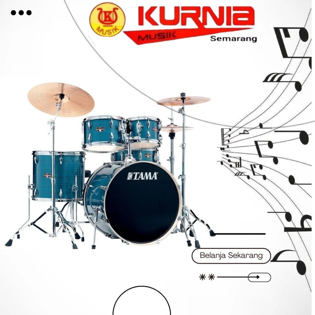 TAMA Imperial Star IP52H6W - IP52-H6W -IP52 H6 W Drum Akustik 5 Piece Hairline Blue