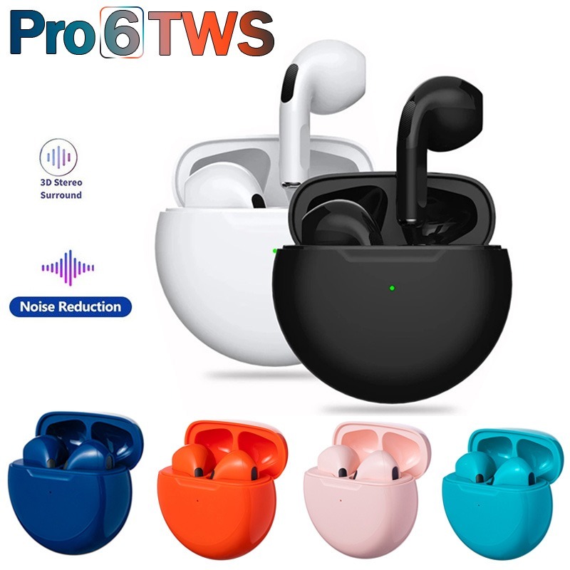 Pro 6 Sport Headset Bluetooth HiFi Stereo Waterproof Wireless Earphone Bluetooth