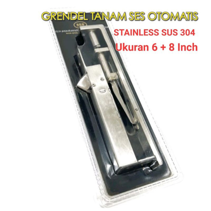 Grendel Tanam SES Otomatis/Gendel Slot Pintu Double SES Stainless SUS 304