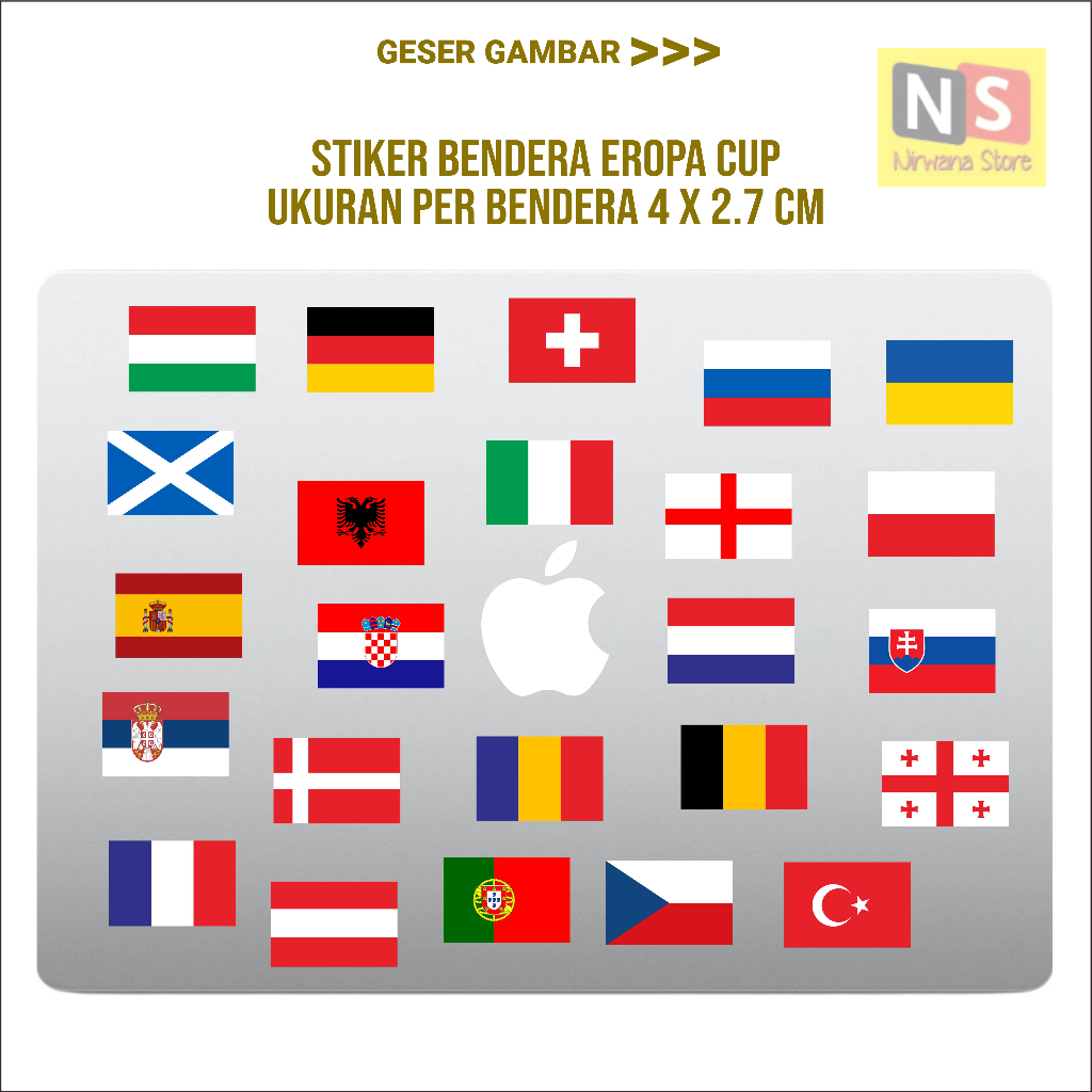 Stiker Pack Bendera Negara Eropa Amerika Untuk Laptop Motor Mobil Helm