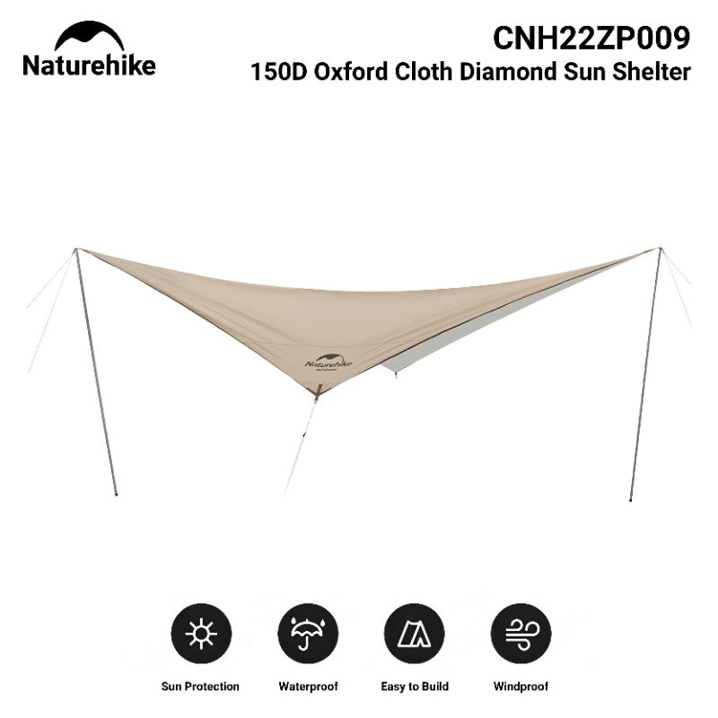 FLYSHEET NATUREHIKE CNH22ZP009 DIAMOND SUN SHELTER CANOPY SUNSCREEN SKY CURTAIN TARP TENT BUSHCRAFT 