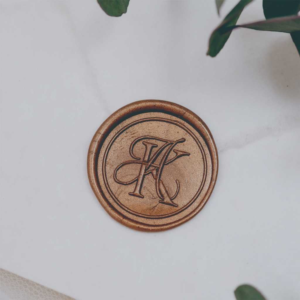 

Wax Seal initial AK / Wax seal coin bulat sticker instan segel vintage undangan / Custom Wax Seal