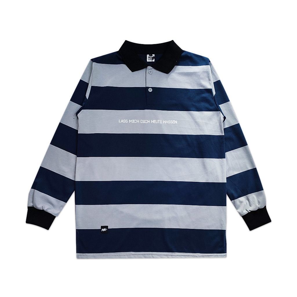 Metamorfosis Clothing - Longsleeve Rugby Shirt Lassery Navy Grey Chief Value Cotton 24's Heavy Weigh