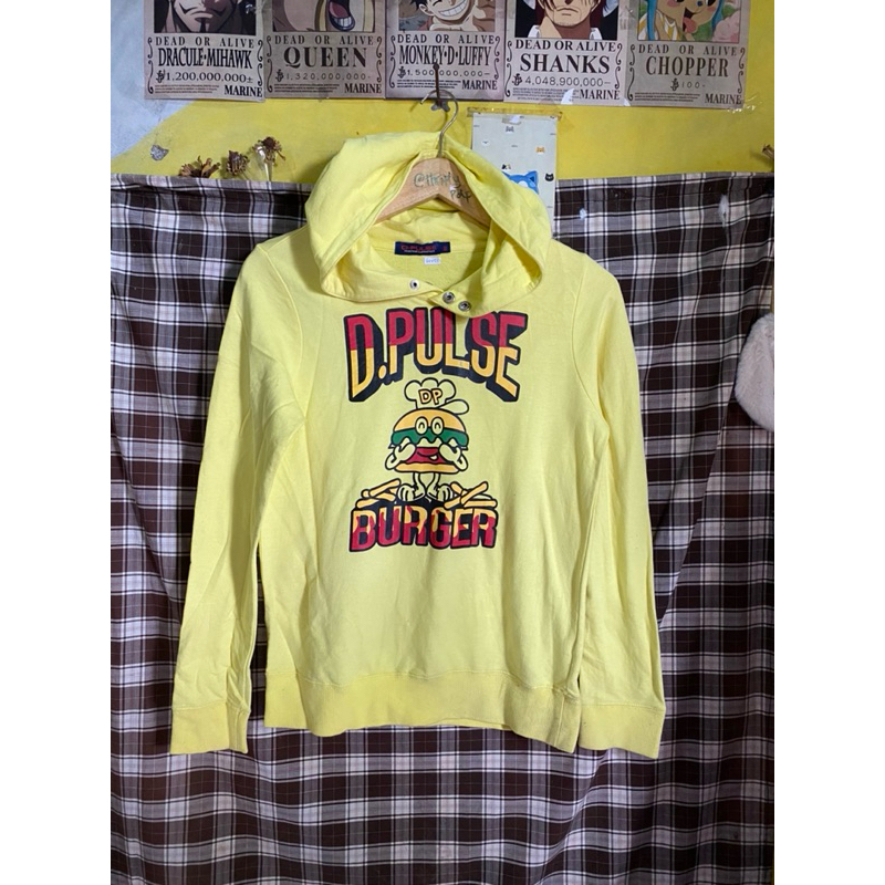 HOODIE D PULSE BURGER BABY YELLOW FULLPRINT SCND ORIGINAL MURAH