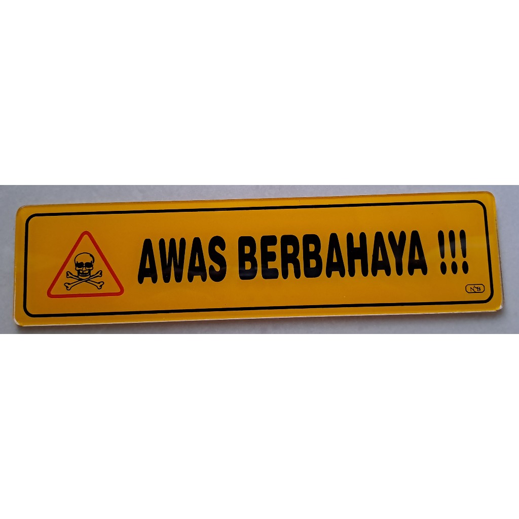 

Sign Label Acrylic/Label Akrilik Kecil - Awas Berbahaya (Kuning) 5x20cm