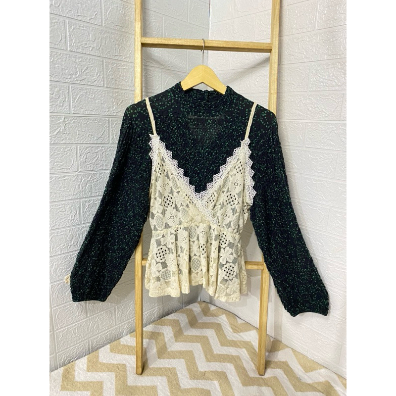 Zara Blouse One Set Floral Paket usaha