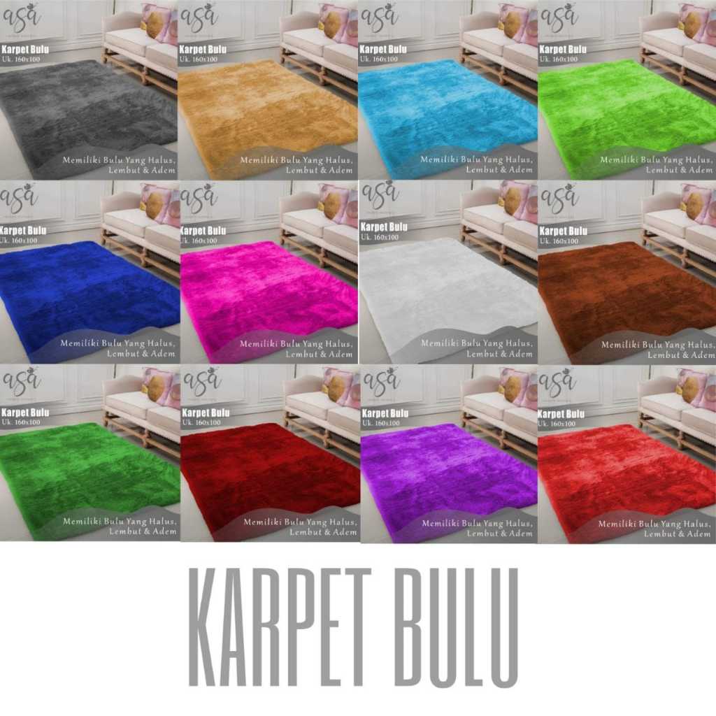 KARPET BULU RASFUR ASLI KARINDO GRADE A 109 PILLOW PREMIUM bulu lebih tebal & panjang karpet bulu "A
