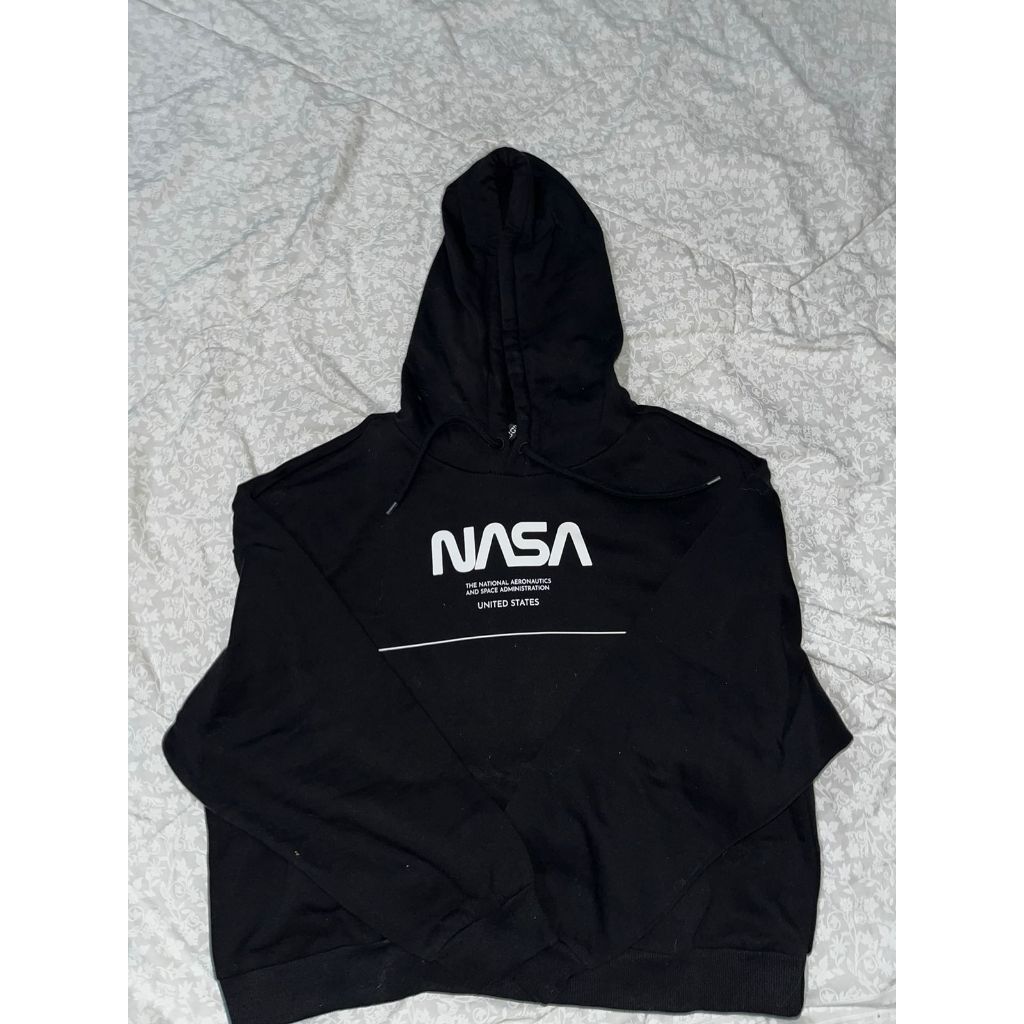 Hoodie Crop Nasa Black