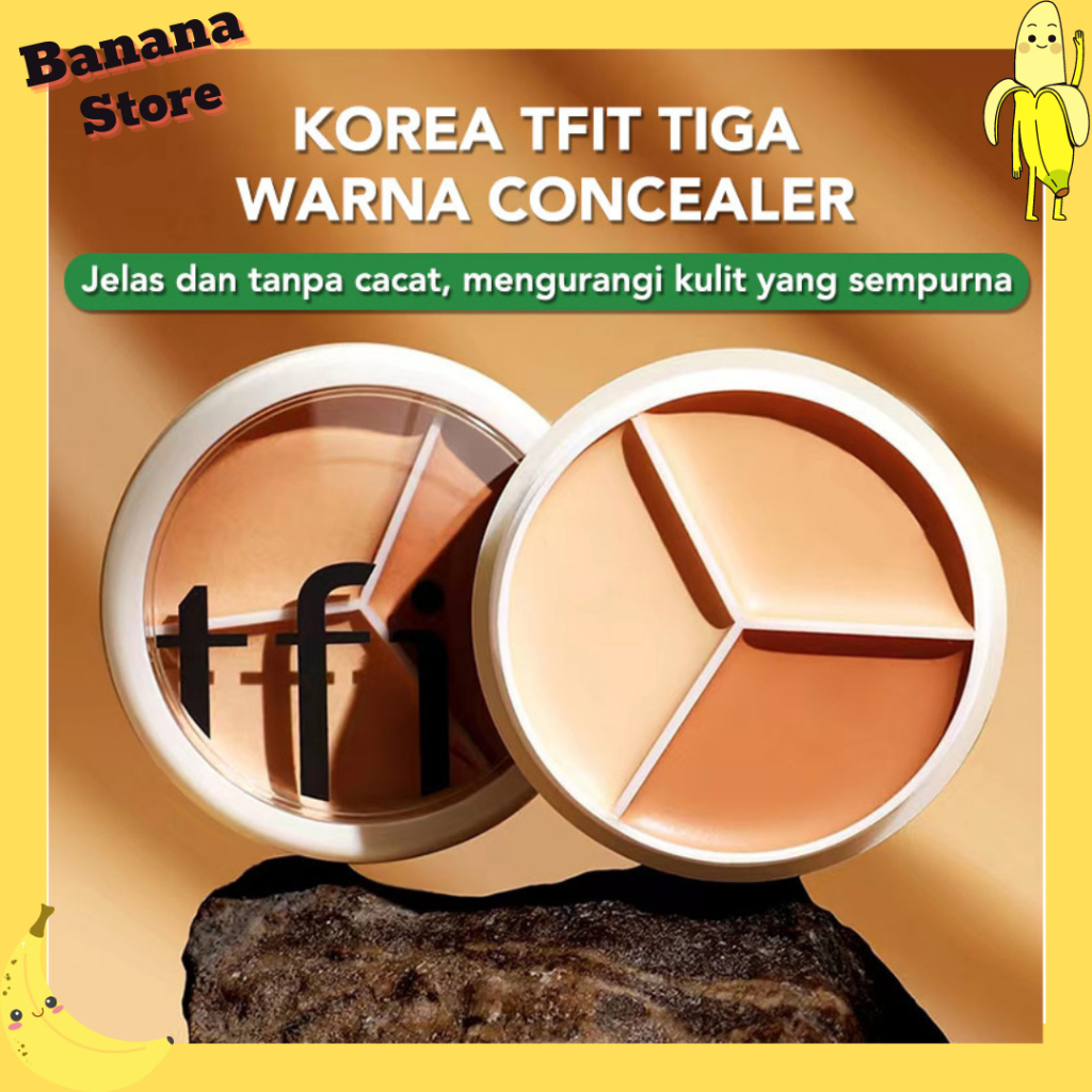 [Ready stock]TFIT Tri-Color Concealer Cover Spots Dark Circles Under Eyes Acne Marks Facial Conceale