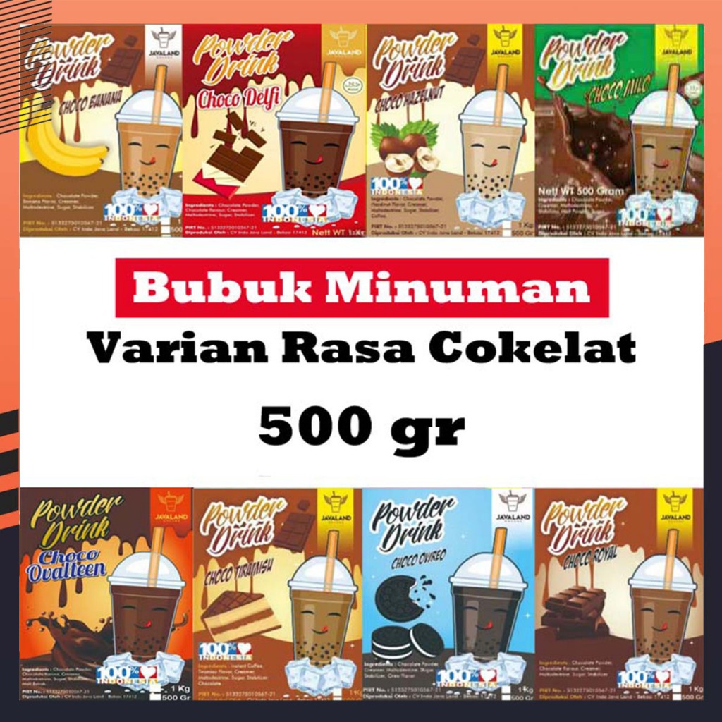 

Bubuk Minuman Reguler 500gr Javaland Varian Rasa Cokelat / Bubuk Minuman Kekinian