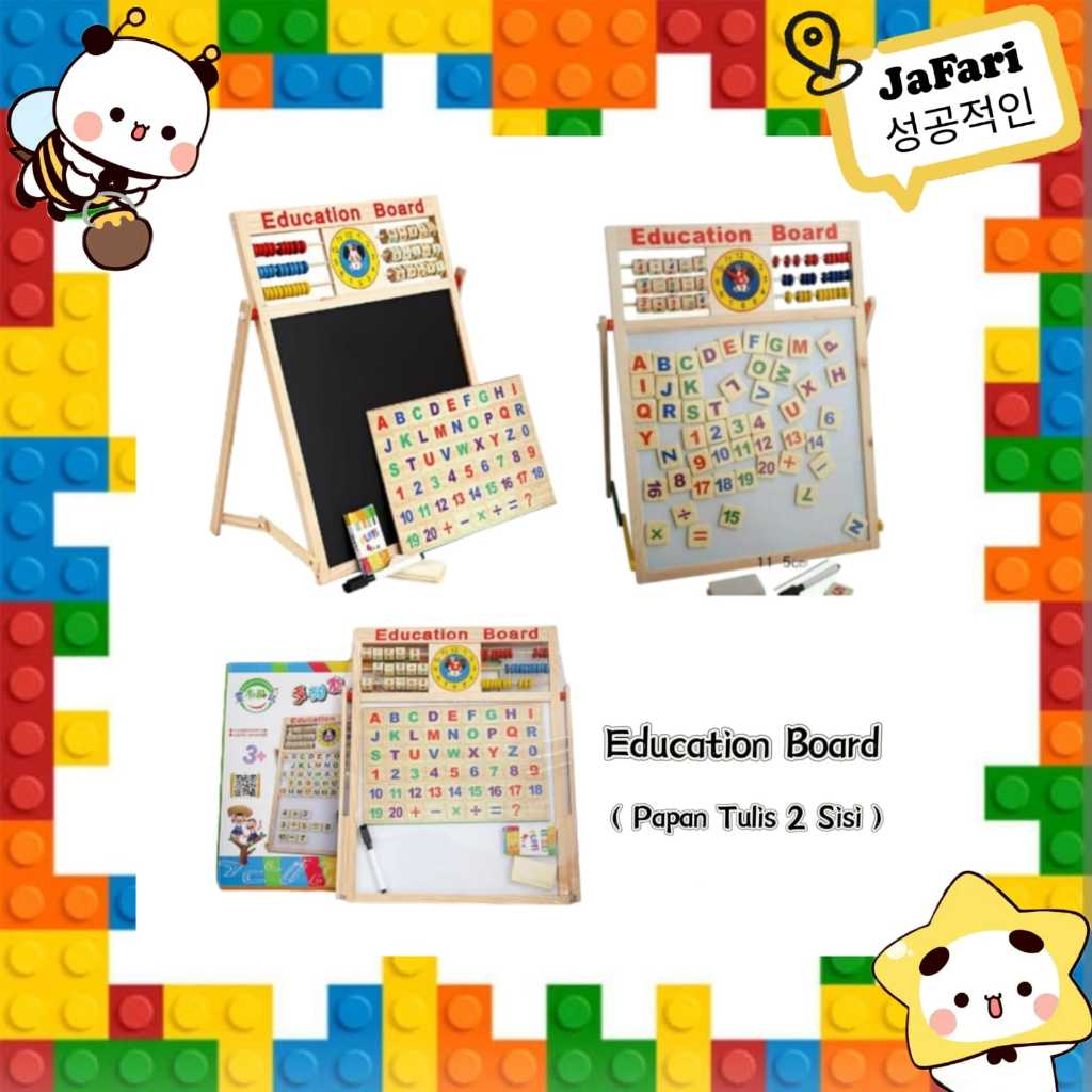 

Mainan papan tulis 2 sisi/ table learning board/ edukasi [ JAFARIKIDS ]