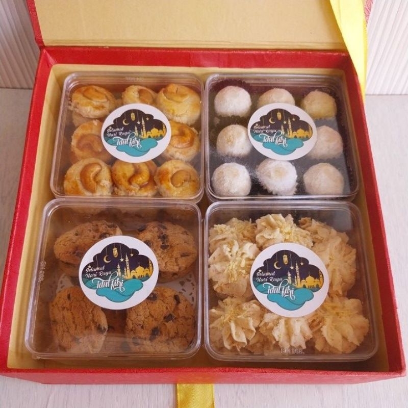 

Hampers idul fitri 4 box uk. kotak hardbox 22x22 cm
