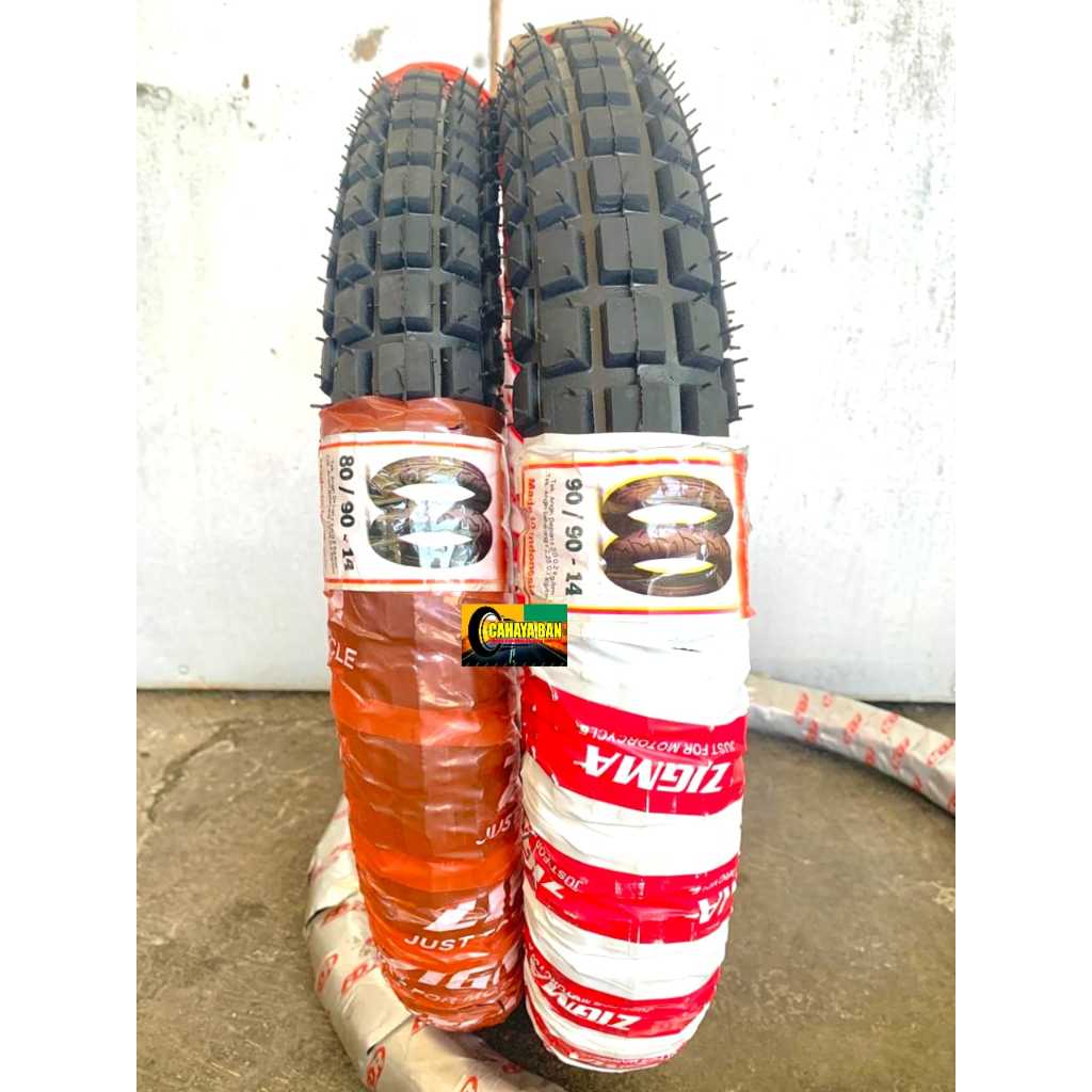 Terlaris Sepasang Ban Trail Zigma 80/90-14 Dan 90/90-14 Ring 14 Ban 80/90-14 Ban 90/90-14 Ban Trail