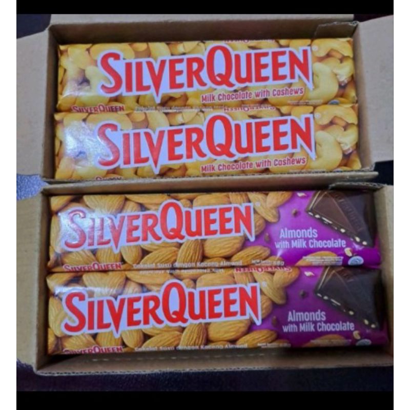

silverqueen box 58gram isi 1box (10pcs)
