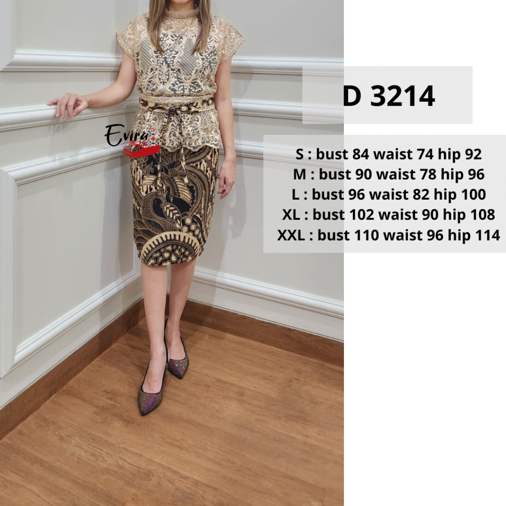 Dress Batik Wanita Modern D 3214 /Dress Batik Pesta/ Batik Couple/Dress Batik Kondangan By Evira Bat