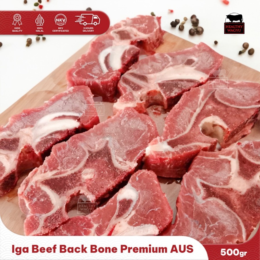 

Iga Gondrong Sapi Beef Back Bone Neck Bone Australia Premium 500 gr Healthy Wagyu