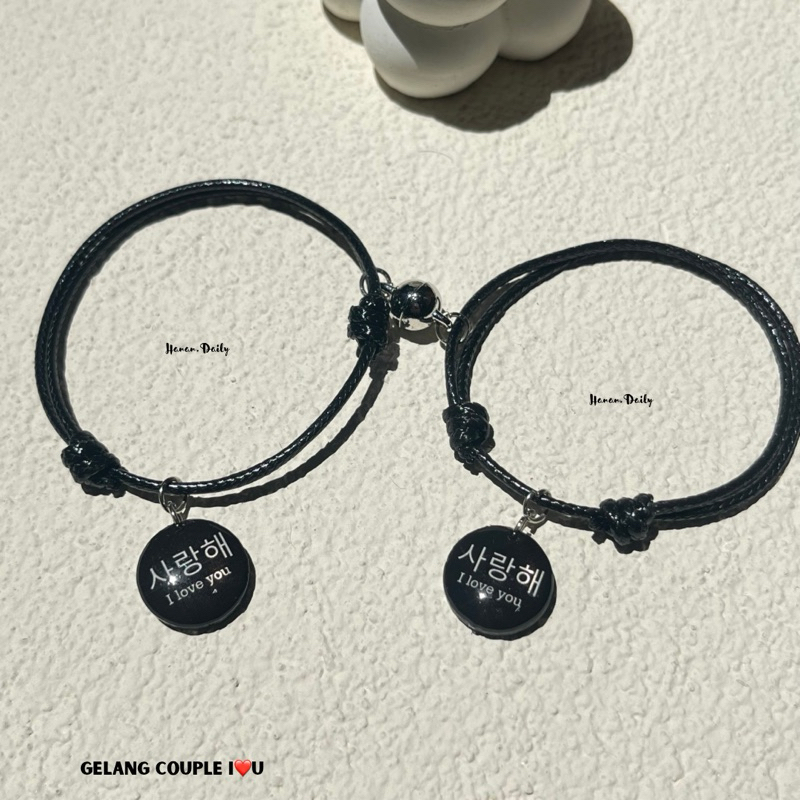 (Free Box) Gelang couple I Love You | Gelang Couple Pasangan Persahabatan | Gelang Couple Magnet