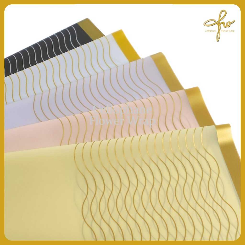 

Kertas Buket Stripe Gold Line Flower Wrapping