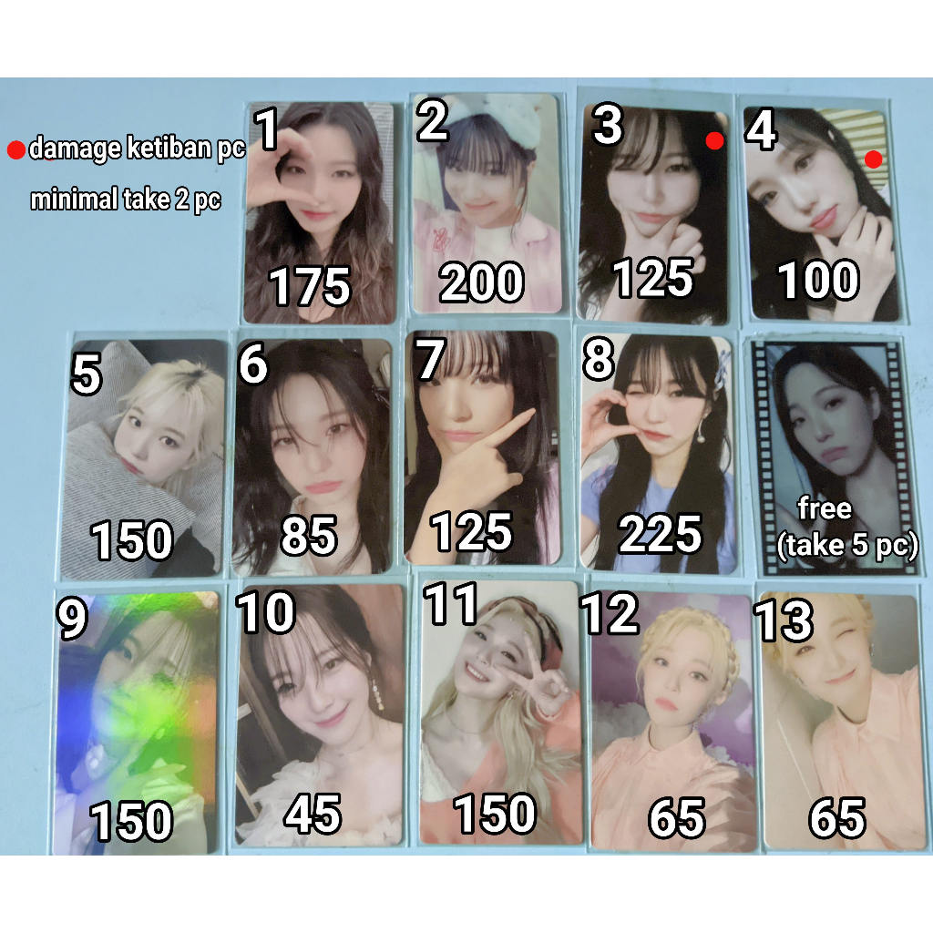 Photocard fromis_9 jiheon, jisun : unlock my world, 9 way ticket, talk & talk, season greetings 2023
