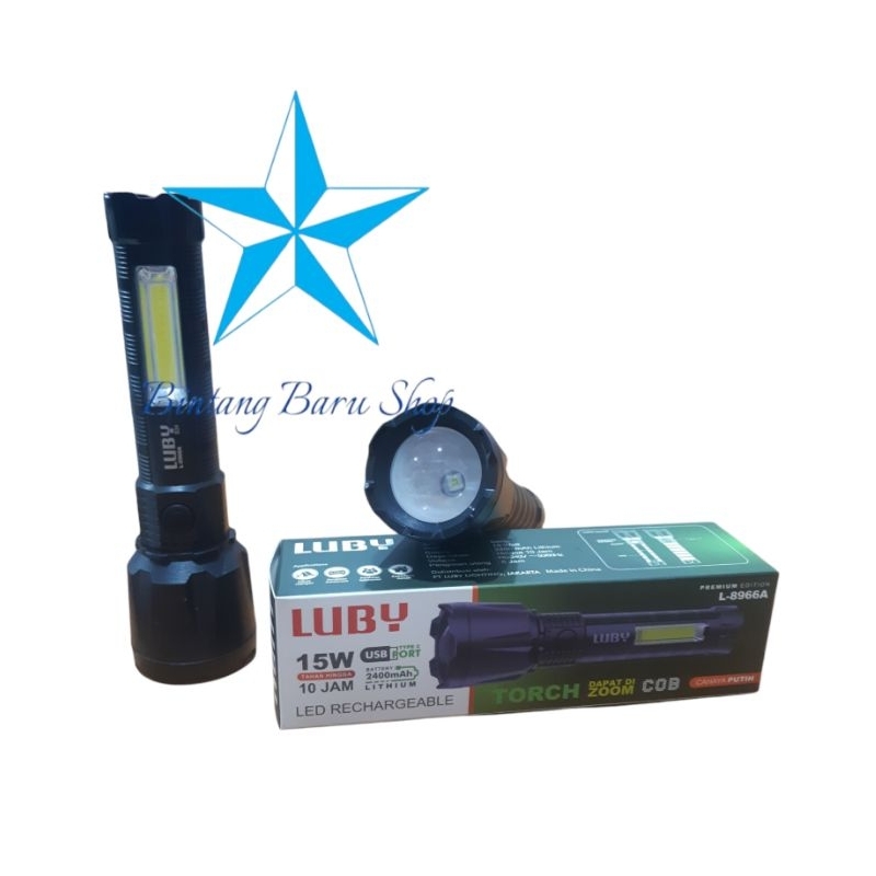 Senter Zoom Luby L-8966A / Senter Tangan Luby L-8966A / Senter cas Cahaya Putih