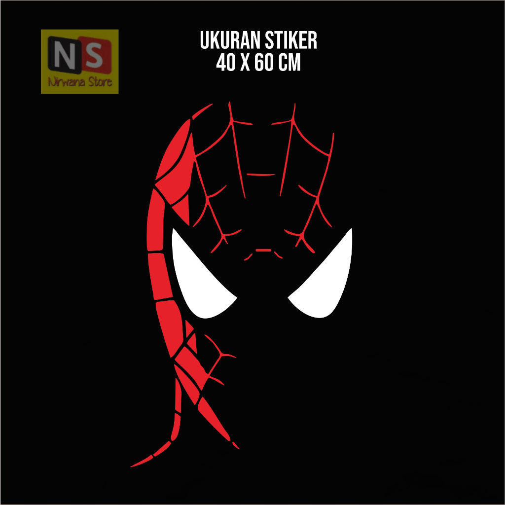 Stiker Muka Spiderman Kaca Mobil Belakang Cutting Sticker Spiderman