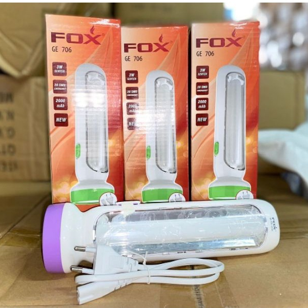 Senter FOX Charge GE 706 Senter Led Emergency Kabel Charger GE 706
